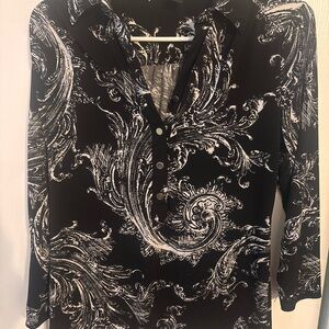 Alfani Black & White Printed Blouse